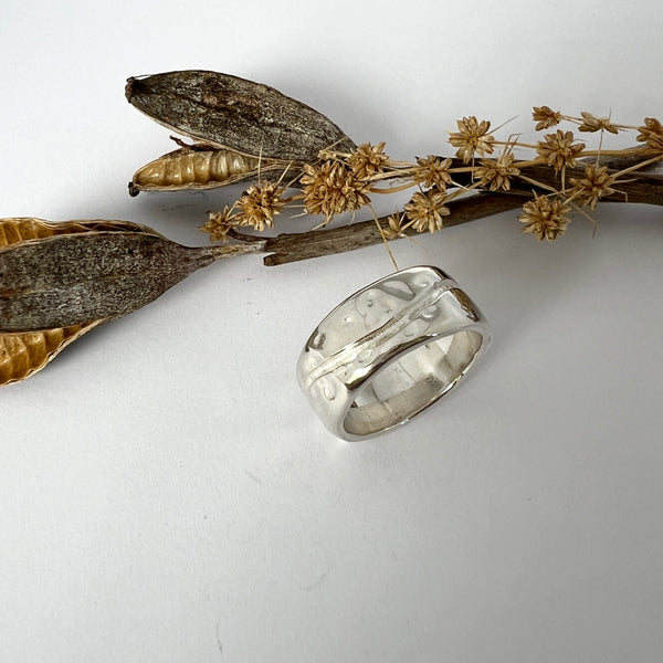 Dimpled  Ring, Sterling Silver