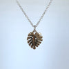 Monstera Leaf Necklace, Bronze