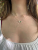 Twin Pīwakawaka & Pounamu Necklace – Petite Silver Fantails with Greenstone Gem