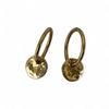 Petite Gold Hoops with Textured Gold Discs