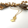 Petite Pīwakawaka - Fantail Necklace, Gold Plate