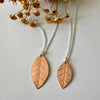 Leaf Necklace, Imprinted Copper