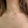 Twin Pīwakawaka & Pounamu Necklace – Petite Silver Fantails with Greenstone Gem