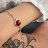 Handmade Sterling Silver Bangle with Carnelian Gemstone