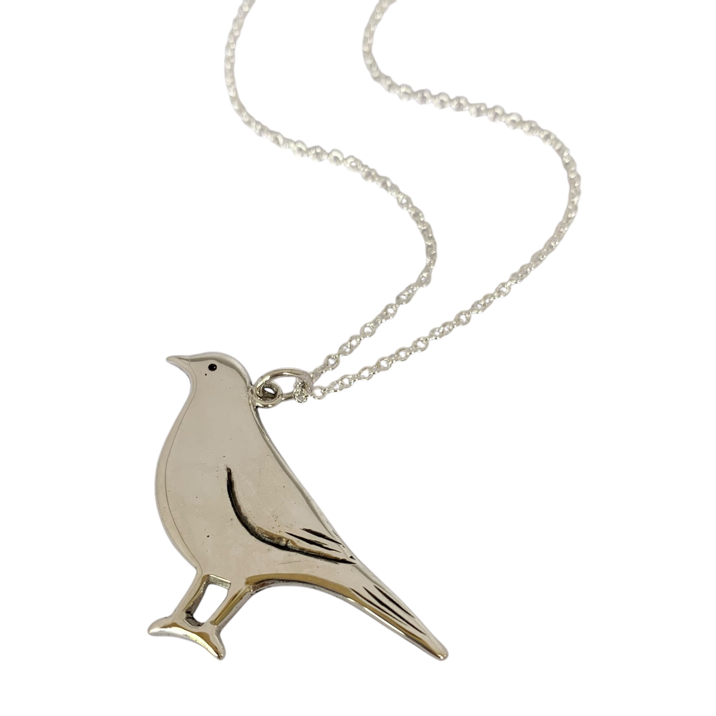Silver Blackbird Necklace | Tania Mallow Jewellery NZ