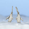 Petite Silver Kororā Penguin Earrings — Hooks or Hoops