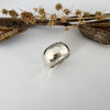 High Dome Ring, Hammered Sterling Silver