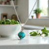 Copper Turquoise Gemstone Necklace – Handcrafted Sterling Silver Pendant