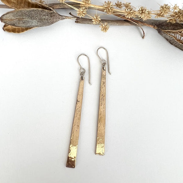 Toki Blade earrings, Bronze