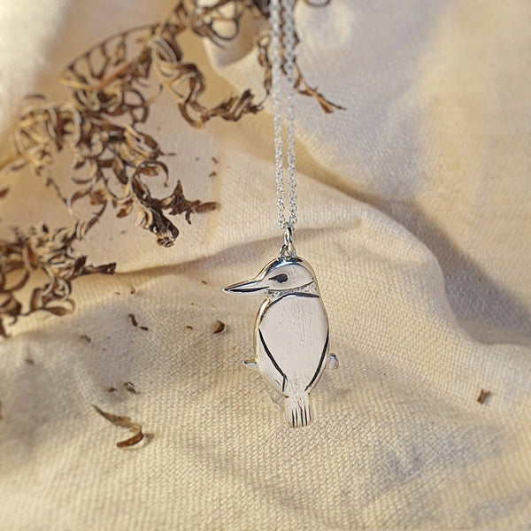 Kōtare - Kingfisher Necklace, Sterling Silver
