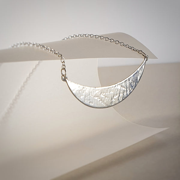 Crescent Moon Necklace, Sterling Silver