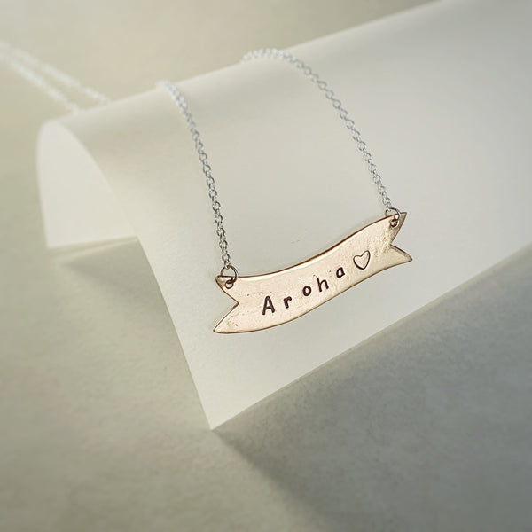 Aroha Banner Necklace, Copper