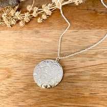 Multi Koru disc necklace, sterling silver