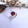 Carnelian Cabochon Ring, Sterling Silver