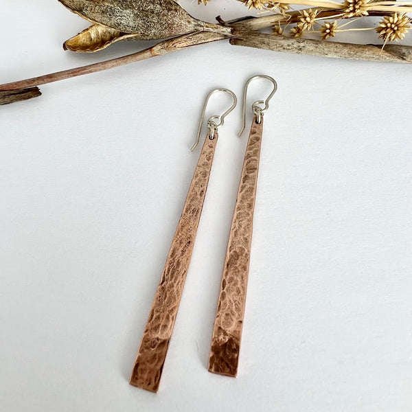 Toki Blade Earrings, Copper