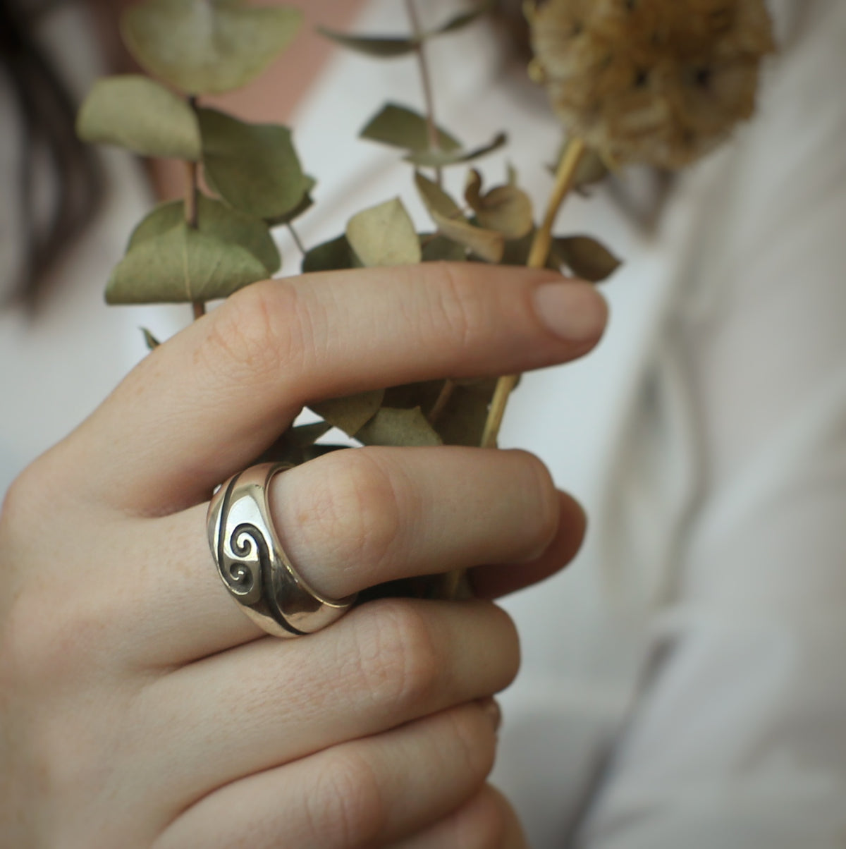 Silver Koru Ring Tania Mallow Jewellery NZ