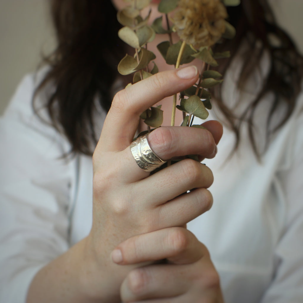 Silver Raised Detail Ring Tania Mallow Jewellery NZ