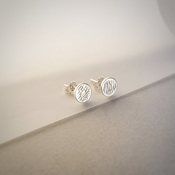 Petite Disc Studs, Sterling silver