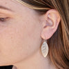 Leaf Earrings, Imprinted Sterling Silver