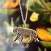 Striking Tiger Necklace, Sterling Silver