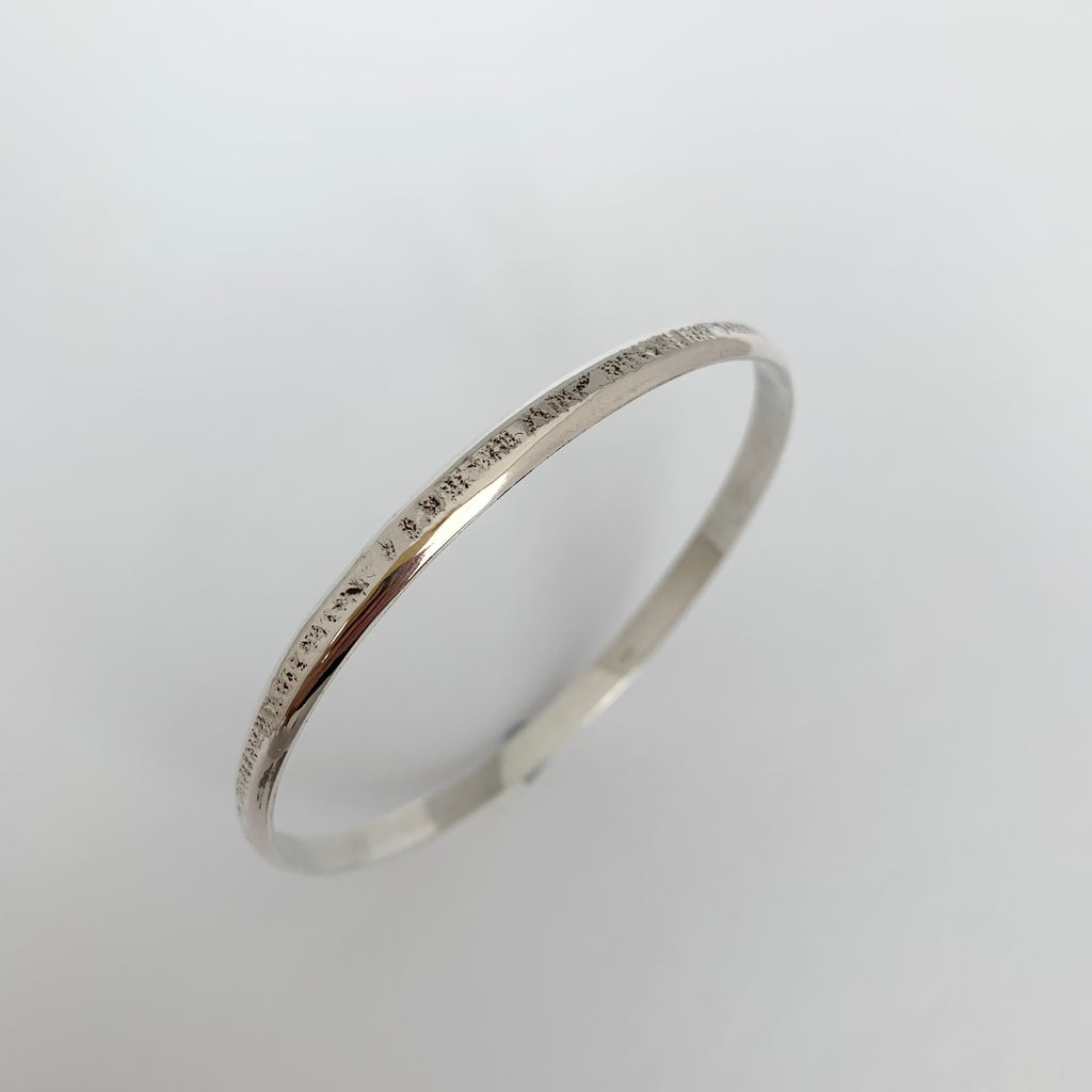 Bangle - 5mm wide, Embossed Sterling SIlver
