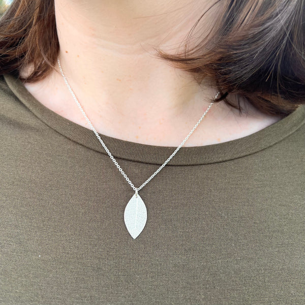 Petite Leaf Necklace, Sterling Silver
