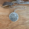 Circle of leaves necklace, silver