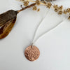 Full Moon disc necklace, Copper
