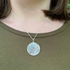 Circle of leaves necklace, silver