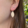 Petite Leaf Earrings, Imprinted Bronze