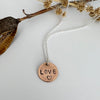 Love Disc Necklace, Stamped Copper