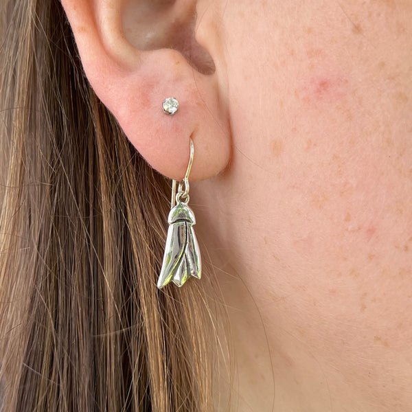 Kōwhai Flower Earrings, Sterling Silver